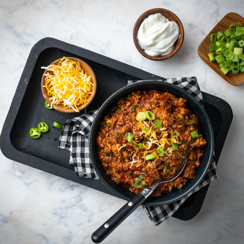 Texas Style Turkey Chili Bowl